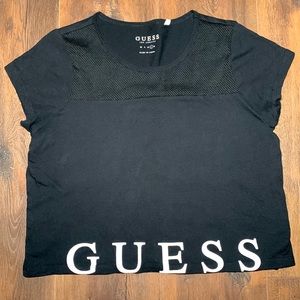 Guess Black Mesh Detail T-shirt